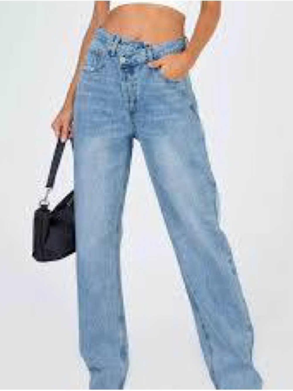 Princess Polly Light Blue Straight Leg Jeans